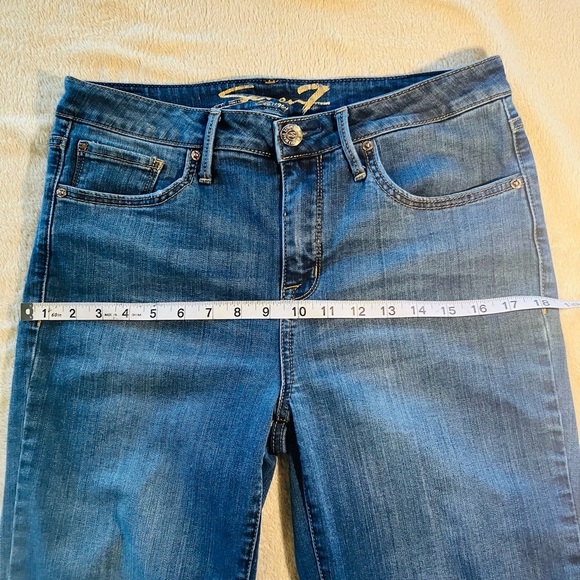 7 For All Mankind Womens Shelby Md Wash Tower Straight Cropped Jeans, 8 Hi Waist - Picture 11 of 16